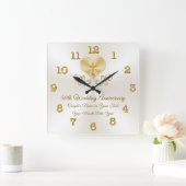 Christelijke 50e Jubileum Gifts, persoonlijk Vierkante Klok (Huis)