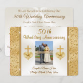 Christelijke 50e Jubileum-uitvindingen voor bruilo Kaart (Voorkant / Achterkant)