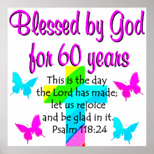 CHRISTELIJKE 60 JAAR OUDE PRAYER POSTER