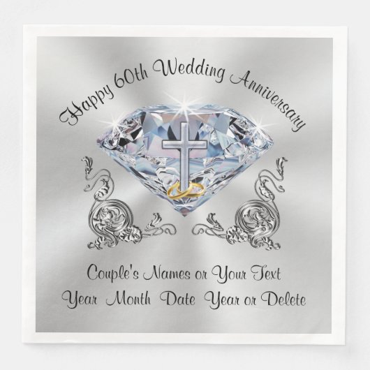 Christelijke 60e bruiloft Jubileum servetten (Voorkant)