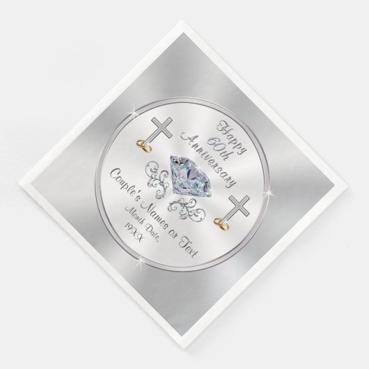 Christelijke 60e bruiloft Jubileum servetten (Hoek)