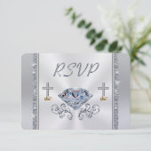 Christelijke 60e Jubileum RSVP met menukeuze Kaart (Staand voorkant)