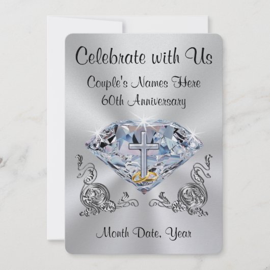Christelijke 60e Jubileum Uitnodigingen Personalis (Voorkant)
