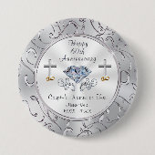 Christelijke 60ste bruiloft Jubileum Party Favorie Ronde Button 7,6 Cm (Voorkant)