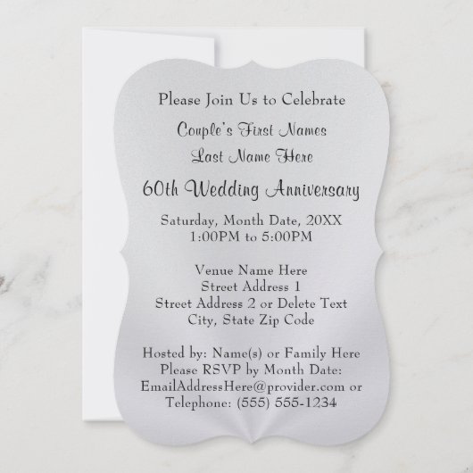 Christelijke 60ste Jubileum-uitvindingen voor brui Kaart (Achterkant)