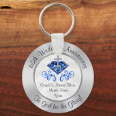 Christelijke 65e bruiloft Jubileum Favors Sleutelhanger (Voorkant)