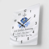 Christelijke 65th Wedding Jubileum Gifts Vierkante Klok (Hoek)