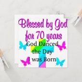 CHRISTELIJKE 70E VERJAARDAG KAART (Voorkant / Achterkant in situ)
