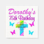 CHRISTELIJKE 75E GEPERSONALISEERD VERJAARDAG SERVE SERVET (Voorkant)