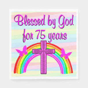 CHRISTELIJKE 75E VERJAARDAG PAPIEREN FEESTJES SERVET