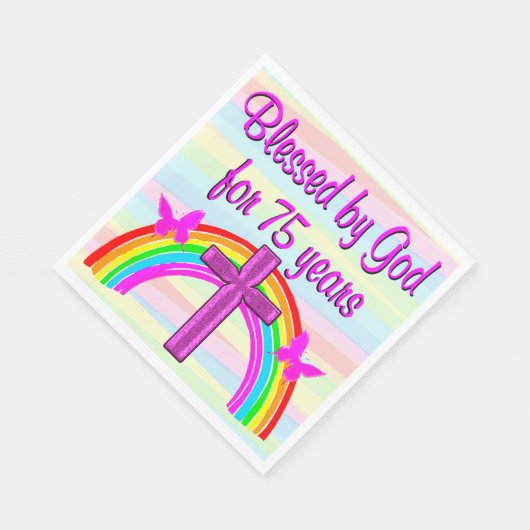 CHRISTELIJKE 75E VERJAARDAG PAPIEREN FEESTJES SERVET (Hoek)