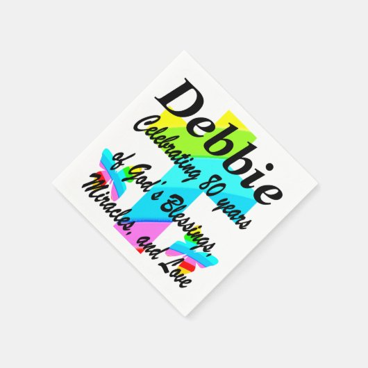 CHRISTELIJKE 80E VERJAARDAG REGENBOOG CUSTOM SERVE SERVET (Hoek)