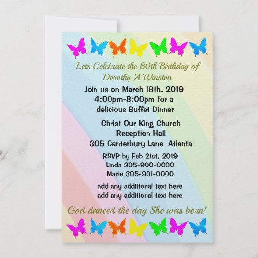 CHRISTELIJKE 80E VERJAARDAG UITNODIGING (Achterkant)