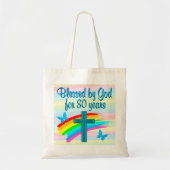 CHRISTELIJKE 80E VERJAARDAG ZEGENINGEN CANVAS TAS (Voorkant)