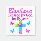 CHRISTELIJKE 85E VERJAARDAG GEPERSONALISEERDE FEES SERVETTEN (Voorkant)