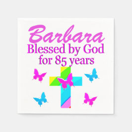 CHRISTELIJKE 85E VERJAARDAG GEPERSONALISEERDE FEES SERVETTEN