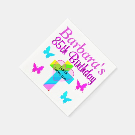 CHRISTELIJKE 85E VERJAARDAG GEPERSONALISEERDE SERV SERVETTEN (Hoek)