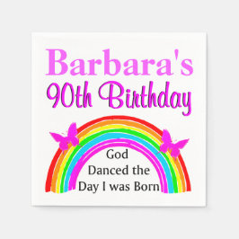 CHRISTELIJKE 90E VERJAARDAG GEPERSONALISEERDE SERV SERVETTEN