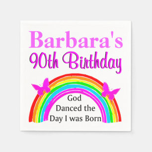 CHRISTELIJKE 90E VERJAARDAG GEPERSONALISEERDE SERV SERVETTEN