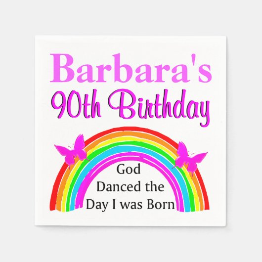 CHRISTELIJKE 90E VERJAARDAG GEPERSONALISEERDE SERV SERVETTEN (Voorkant)