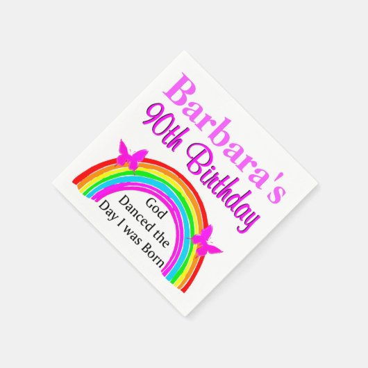 CHRISTELIJKE 90E VERJAARDAG GEPERSONALISEERDE SERV SERVETTEN (Hoek)