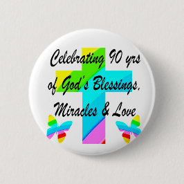 CHRISTELIJKE 90th Ronde Button 5,7 Cm