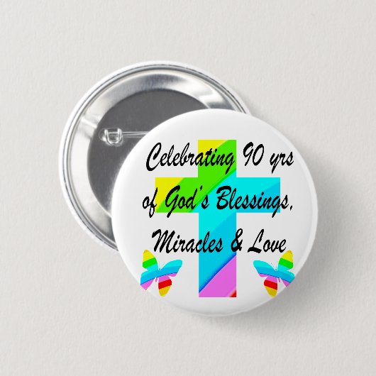 CHRISTELIJKE 90th Ronde Button 5,7 Cm (Voorkant /achterkant)