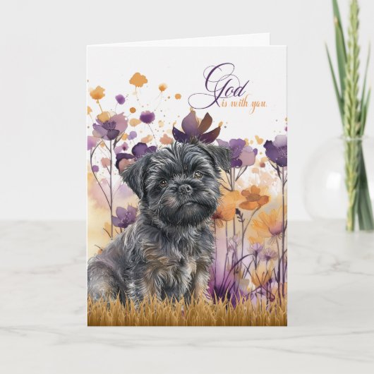 Christelijke aanmoediging Affenpinscher Dog Paarse Kaart (Voorkant)