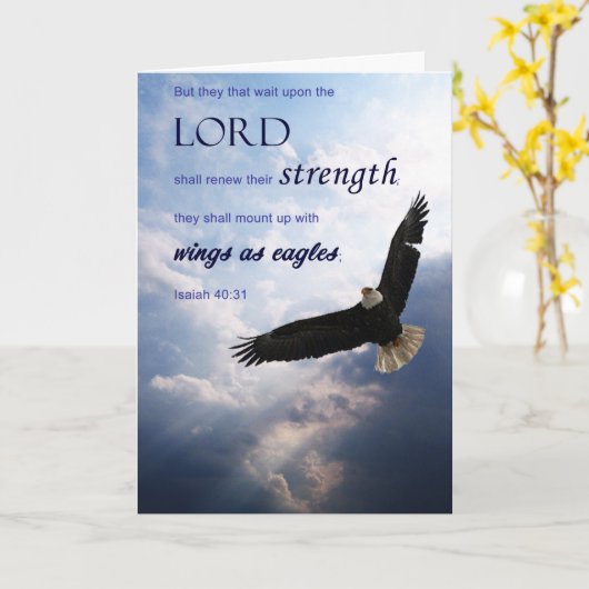 Christelijke Aanmoediging Kaart Bald Eagle (Gele Bloem)