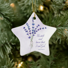 Christelijke Aanmoediging Lavendel met Schriftuur Keramisch Ornament