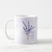 Christelijke Aanmoediging Lavendel met Schriftuur Koffiemok (Links)