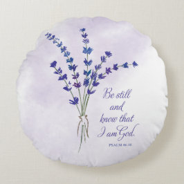 Christelijke Aanmoediging Lavendel met Schriftuur  Rond Kussen