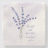 Christelijke Aanmoediging Lavendel met Schriftuur Stenen Onderzetter (Voorkant)