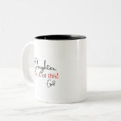 Christelijke aanmoediging tweekleurige koffiemok (Voorkant links)