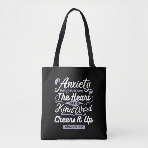 Christelijke Aanmoedigingscitaat – Angst & Vriende Tote Bag