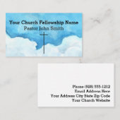 Christelijke Abstracte Blue Sky2 Cross Church Visitekaartje (Voorkant / Achterkant)