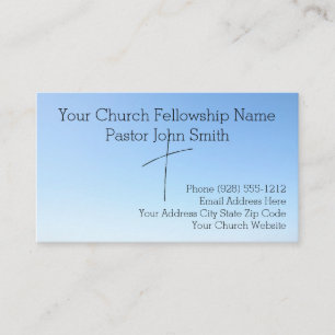 Christelijke Abstracte Blue Sky Cross Church Visitekaartje