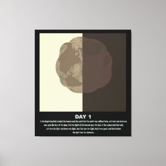 Christelijke abstracte minimale art-genesis dag1 s canvas afdruk