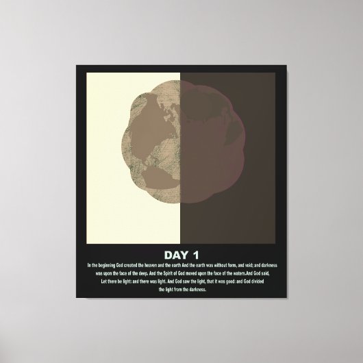 Christelijke abstracte minimale art-genesis dag1 s canvas afdruk (Voorkant)