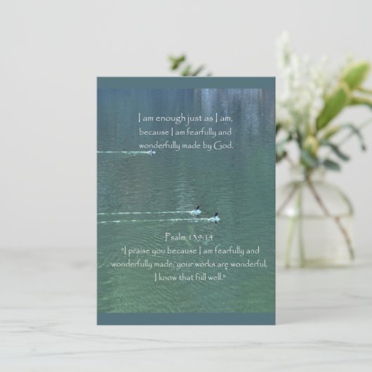 Christelijke affirmatie en bijbel bedankkaart (Staand voorkant)