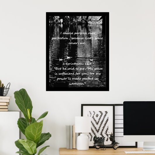 Christelijke affirmatie en bijbel poster (Thuiskantoor)