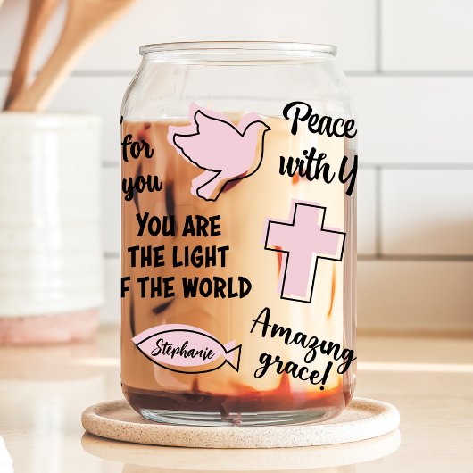 Christelijke Affirmaties Aangepaste Naam Blikvorm Glas