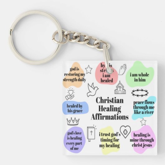 Christelijke Affirmaties Healing Sleutelhanger (voorkant)