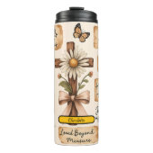 Christelijke Affirmaties Rustieke Bloemen Collage Thermosbeker (Voorkant)