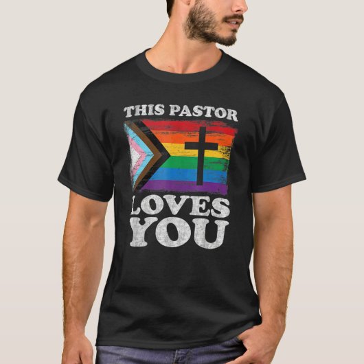 Christelijke allly Inclusive Pride Clergy Deze pre T-shirt (Voorkant)