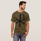 Christelijke Alpha Omega Chi Rho voor het christen T-shirt (Voorkant volledig)