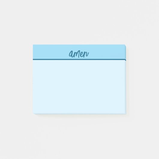 Christelijke AMEN Sticky Notitieblok Blauwe Typolo Post-it® Notes (Voorkant)