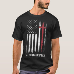 Christelijke Amerikaanse vlag Amerikaanse Christus T-shirt