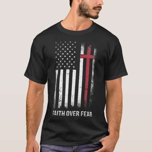 Christelijke Amerikaanse vlag Amerikaanse Christus T-shirt (Voorkant)