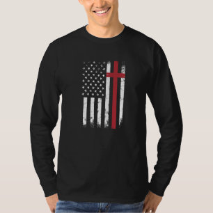 Christelijke Amerikaanse vlag Amerikaanse patriott T-shirt